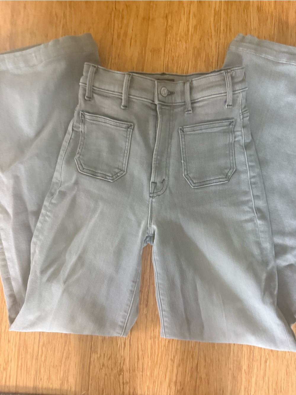 MOTHER Light Gray Women’s Jeans Overalls